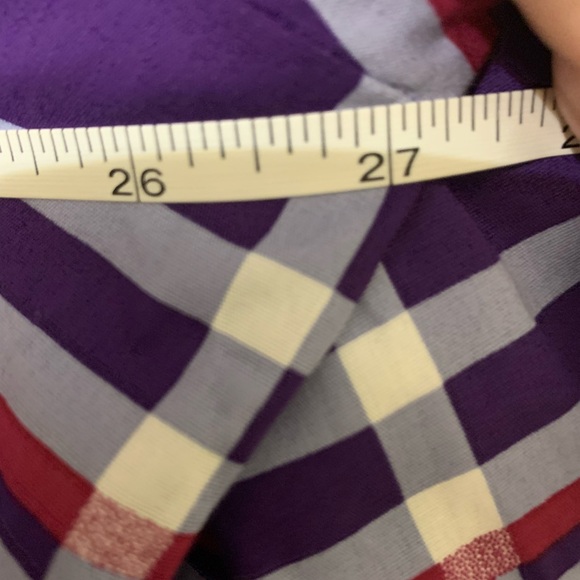 Ashley Stewart Purple Plaid Button Down Shirt - Picture 6 of 6